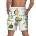 thumbnail image 3 of Kdxio Happy Avocado Print Men'S Swim Trunks With Compression Liner 7 Inch Inseam Quick Dry Swim Shorts, 3 of 7
