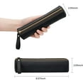 thumbnail image 3 of ABPETE Small Pencil Pouch-Genuine Full-Grain Leather Pencil Case for Men- Vintage Leather Pouch for Adults-Stationery Organizer Bag for Work & Travel-Cylinder-Black, 3 of 8