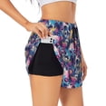 thumbnail image 3 of Lsque cool Skull colorful Printed Women's Running Shorts with Liner Pockets,Elastic Quick Dry Workout Athletic Gym Yoga Shorts,Womens High Waist Shorts-XX-Large, 3 of 9