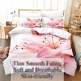thumbnail image 4 of New Bed Double Single for Twin Full Pillowcase with 3PCS Set Bedding Size King Flower Pink Cover Quilt Set Cover Duvet Lily, 4 of 7