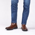 thumbnail image 3 of Bota Puntera cuadrada Cowboy Botas de becerro medias Zapatos de cuero para hombre, 3 of 6