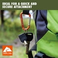 thumbnail image 2 of Ozark Trail 6 cm Orange D-Shaped Aluminum Carabiners, 2-Pack, Spring-Loaded Gate, 2 of 10