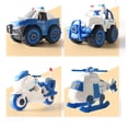 thumbnail image 1 of 4 piezas de vehículo policial de juguete para niños, modelo de motocicleta, helicóptero, escolta, juguete ensamblado con destornillador, 1 of 12