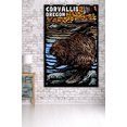 thumbnail image 3 of Corvallis, Oregon, Beaver, Scratchboard (36x54 Giclee Gallery Art Print, Vivid Textured Wall Decor), 3 of 3