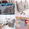 thumbnail image 3 of Organizador de cabecera Caddy de almacenamiento junto a la cama para el hogar, gris, 3 of 5