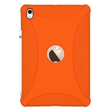 iPad Air 4 2020 Case with Pencil Holder, Shockproof Heavy Duty Case Lightweight Silicone Case for iPad Air 4 10.9 inch 2020 [Support 2nd Gen Pencil Wireless Charging] - Orange