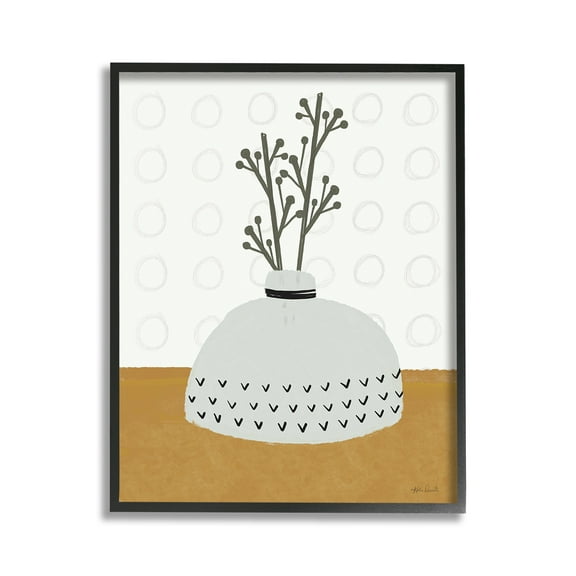 Stupell Industries Modern Leaf Bouquet Botanical & Floral Painting Black Framed Art Print Wall Art, 11 x 14