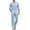 Light Blue, variant on Men's White Linen Pants and Shirt Set Casual Beach Yoga Outfits 2 Piece Cotton Linen Henley Shirts Loose Pants Sets