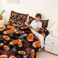 thumbnail image 3 of Erosebridal Football Gamer Bed Sheets 4pcs for Kids Teens,Girls Boys Sport Theme Rugby King Sheets,Microfiber Bedroom Decor, 3 of 5