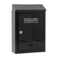 thumbnail image 4 of Buzón de pared con cerradura, moderno, fácil de instalar, para decoración del hogar, buzón para puerta de entrada exterior, residencial negro, 4 of 8