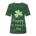 thumbnail image 5 of Pompotops Femmes Casual St. Patrick'S Day Imprimé Manches Courtes O-Cou Pull-Shirt Tops, 5 of 5