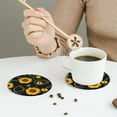 thumbnail image 6 of Balery 4 Pcs Sunflowers3leather Coasters Set, Drink Table Cup Coasters For Living Room Kitchen Coffee Decor, 6 of 9