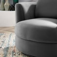 thumbnail image 5 of Armchair Accent Chair, Velvet, Grey Gray, Modern Contemporary Urban Design, Living Lounge Room Hotel Lobby Hospitality, 5 of 8