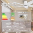 thumbnail image 2 of Vagizm Ventilador de Techo Empotrado de 42 Pulgadas con Luz - Ventilador de Techo Moderno de 5 Aspas para Sala de Estar y Recámara - Motor CC Silencioso - Regulable - Función Reversible - Blanco, 2 of 8