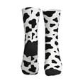 thumbnail image 2 of Men's Cow Spots Print Novelty Athletic Socks Women's Digital Printing Funky Patterned Crew Socks, 2 of 7