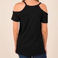 thumbnail image 5 of Camiseta de manga corta sólida de verano para mujer con hombros descubiertos y cuello en V informal con cordones OAVQHLG3B Store lin121212, 5 of 5