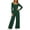 Green, variant on Bloomae Long Sleeve Jumpsuit for Women Trendy Fall Outfits Loose Fit Casual Ruched Elastic High Waist One Piece Square Neck Wide Leg Pants Romper With Pockets