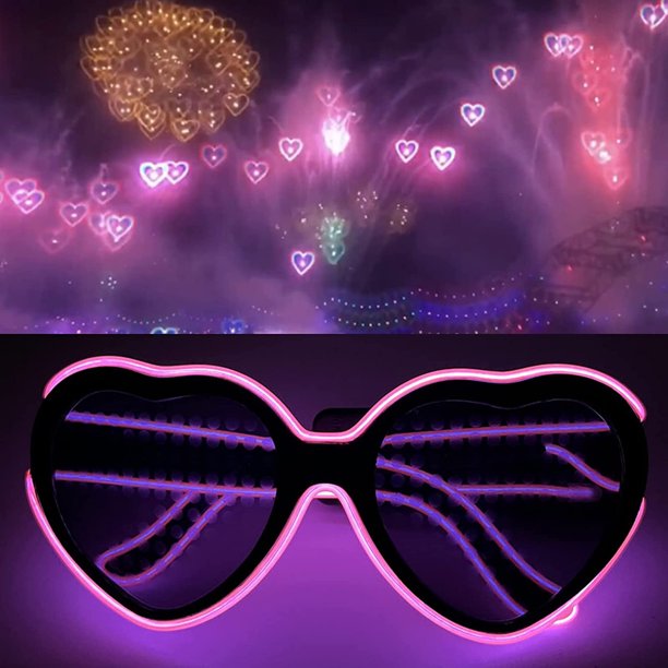 Halloween Christmas Heart Glasses Special Effects Turn Lights Into