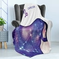 thumbnail image 4 of Celestial Soft Flannel Fleece Throw Blanket, Zodiac Capricorn Name Sign with Woman and Constellation Print, Cozy Plush for Indoor and Outdoor Use, 70" x 90", Violet and Multicolor, by Ambesonne, 4 of 5