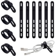 thumbnail image 1 of shiyou-Silicone Cable Ties Cable Organizer Elastic Cord Organizer Strap Adjustable Reusable Cable Ties Cord Organizer Wire Organizer Washable Cable Management,10Pcs, 1 of 4