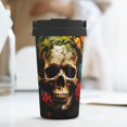 thumbnail image 6 of Honeii Butterfly Flower Plant Skull Print Travel Coffee Mug Insulated Coffee Cup with Leakproof Lid, Coffee Tumbler, Reusable Coffee Cups with Seal Lid, 6 of 8