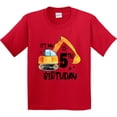 thumbnail image 3 of Inktastic Construction Truck It's My 5th Birthday Youth T-Shirt, 3 of 5