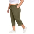 thumbnail image 4 of Kelon Yoga Pants, Plus Size Capri Yoga Sweatpants for Women with Pockets-Stretchy Yoga Pants Casual Loose High Waist Workout Leggings, L, 4 of 6