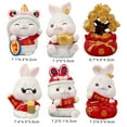 thumbnail image 5 of Yoone Rabbit Ornament Cartoon Decorative Synthetic Resin Miniature Lucky Bunny Statue New Yea Decoration for Living Room, 5 of 6