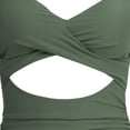thumbnail image 5 of SOMER Women's One Piece Swimsuits Tummy Control Cutout High Waisted Bathing Suit Wrap Tie Back 1 Piece Swimsuit Green M, 5 of 5