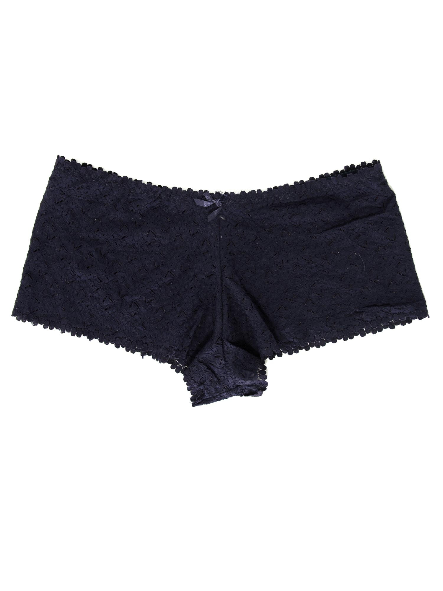 Full Figure Floral Lace Boyshort Panties For Ladies, Navy, M
