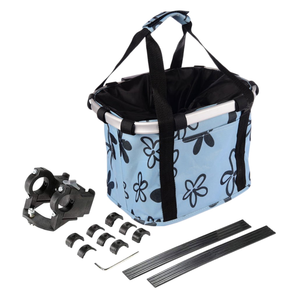 Bicycle Bike Basket Oxford Storage Shopping Picnic Pet Bag with Handle Foldable 