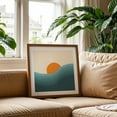 thumbnail image 2 of Retro style abstract sunset landscape - Illustration Oak Framed Wall Art Print 20 x 20 inches, 2 of 8