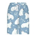 thumbnail image 5 of Shorts for Men Elastic Waist Drawstring Casual Print Shorts Pockets Beach Shorts White XL, 5 of 6