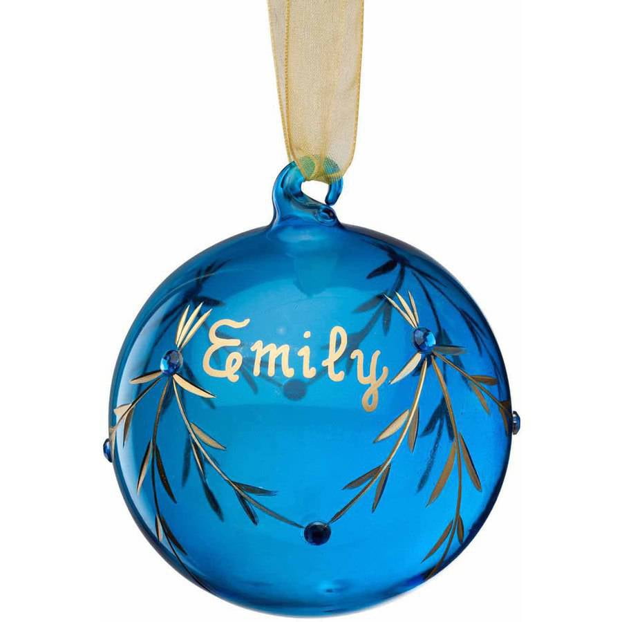 Personalized Glass Birthstone Christmas Ornament December Birthstone