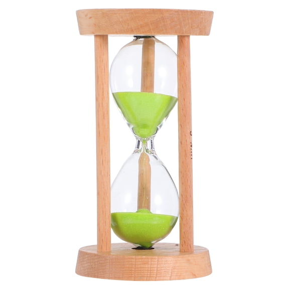 Hemobllo 5 Minute Sand Timer with Wood Frame and Green Glass for Home, Office, Time Management and Productivity