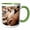 Green/White, variant on 3drose, Africa, Morocco. Closeup of Earthenware Pottery., 11oz Two-tone Yellow Mug