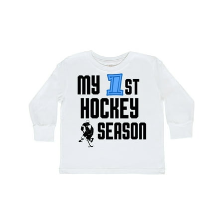 

Inktastic my 1st hockey season Gift Toddler Boy Girl Long Sleeve T-Shirt