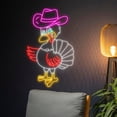 thumbnail image 3 of Handmadetneonsign Cowboy Turkey Neon Sign, Cowboy Hat Turkey LED Light, Turkey Bird Cowboy LED Neon, 3 of 5