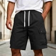 thumbnail image 5 of vdgthytj Cargo Shorts for Men Elastic Waist Drawstring Loose Fitted Summer Hiking Travel Beach Shorts with Pockets, 5 of 6