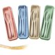 thumbnail image 1 of Cubiertos portátiles de 4 piezas, cubiertos de paja de trigo, juego de cubiertos de cuchara, adecuados para niños y adultos, viajes, Picnic, Camping Xemadio HMHZ1354, 1 of 7
