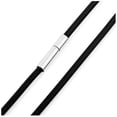 thumbnail image 4 of 5 Piezas Collar de Cuerda de Piel de 2 mm de Collar de Cadena de Aleación Negro Plata Color Hombre Longitud 51 cm, 4 of 5