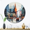 thumbnail image 2 of Designart "Midcentury Metropolis Blue Grey Vision I" Mid-century Oversized Wall Clock, 2 of 5