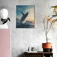 thumbnail image 3 of KLL Dancing Whale Print Canvas Wall Art, Canvas Painting Prints Canvas Art Wall Decor Home Decoration for Living Room Bedroom Office, 3 of 6