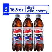 Diet Pepsi Cola Wild Cherry Soda Pop, 16.9 fl oz, 6 Pack Bottles