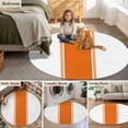 thumbnail image 5 of Orange 6FT Round Area Rugs for Living Room Stripes Solid Color Ultra-Thin Non-Slip Round Rugs Machine Washable Low Pile Circle Carpet for Bedroom Kitchen Nursery, 5 of 9