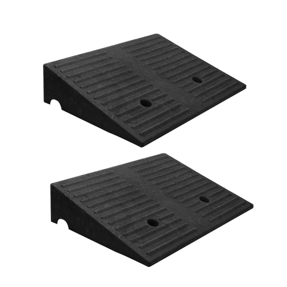 Wecarlle Solid Rubber Curb Ramp 2-Piece 3.9" Curb Ramp for Doorway Heavy Duty Rubber Ramps for Wheelchair for Wheelchairs Shed Ramp for Riding Mower