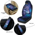 thumbnail image 6 of Xixirimido 5Pcs Car Seat Covers & Seatbelt Covers & Center Console Cover Set Universal Auto Accessories Fit for SUV Sedan Van Truck Leather Front Seat Cover, Galaxy and Wolf, 6 of 8