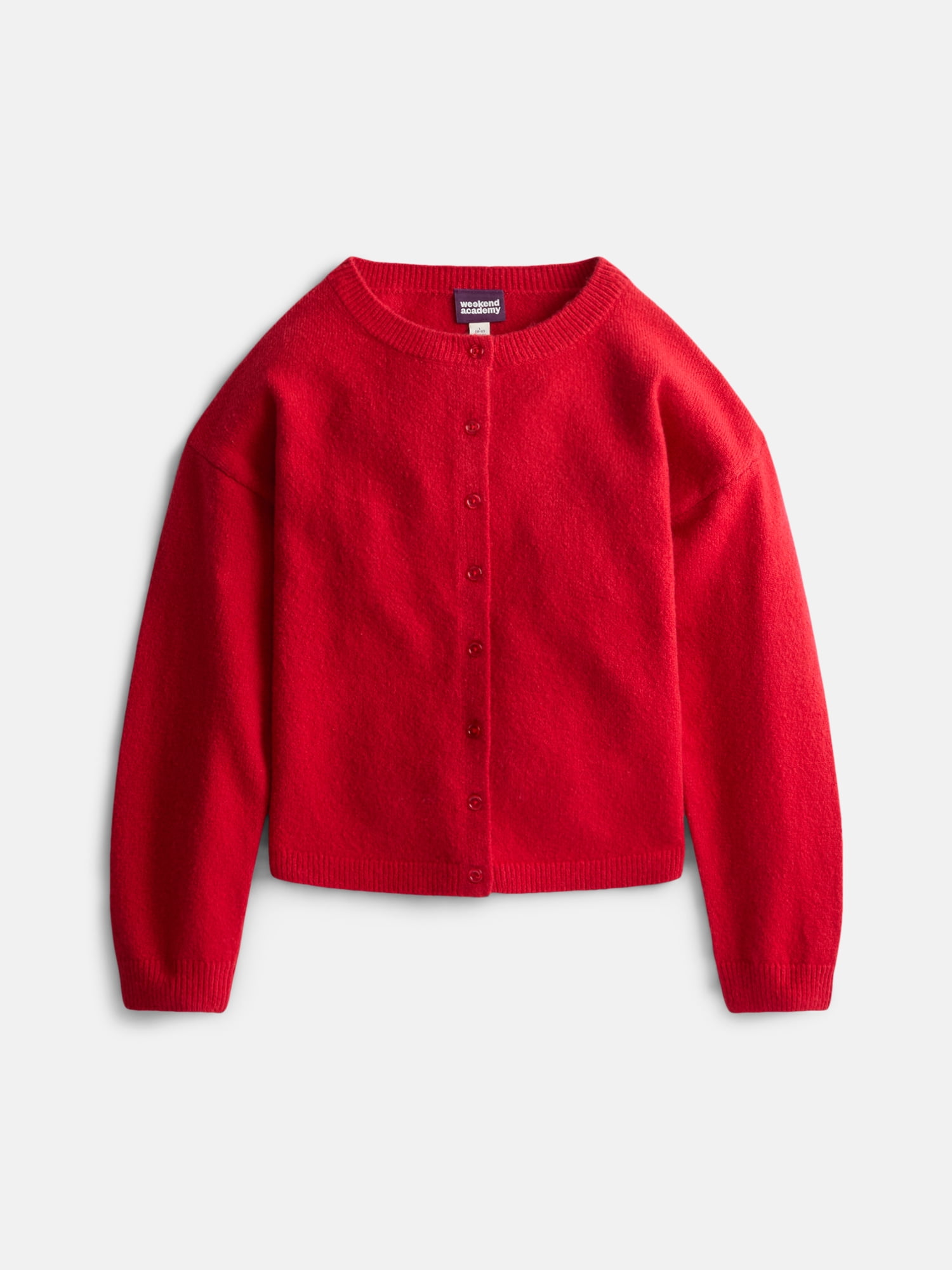 Weekend Academy Girls Button Front Cardigan with Long Sleeves, Sizes 4-18
