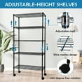thumbnail image 4 of CL.HPAHKL Storage Shelves Adjustable 5 Tier NSF Metal Shelving Unit, Wire Rack Shelving 1250lbs Capacity Storage Racks and Shelving with Wheels for Closet Kitchen Pantry Garage Basement, Black, 4 of 5
