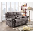 thumbnail image 4 of Steve Silver Nashville Faux Suede Glider Reclining Loveseat with Console, Gray, 4 of 9